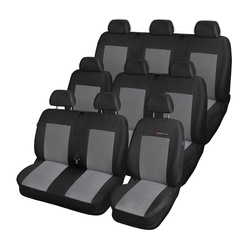 Coprisedili su misura compatibili con Opel Vivaro II Van (2014-2019) 9 posti - fodere sedili - set coprisedili auto - E2