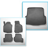 Completo di tappetini e tappetino per bagagliaio TPE per: Skoda Octavia II 2004-04.2013 (Station Wagon) - portabagagli inferiore; anche per la versione Scout e 4 ruote motrici
