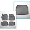 Completo di tappetini e tappetino per bagagliaio TPE per: Toyota Yaris Cross 09.2021-.... (SUV) - bagagliaio inferiore; senza pavimento doppio del portabagagli / pavimento doppio del bagagliaio nella posizione più bassa / sotto pavimento doppio del bagagl