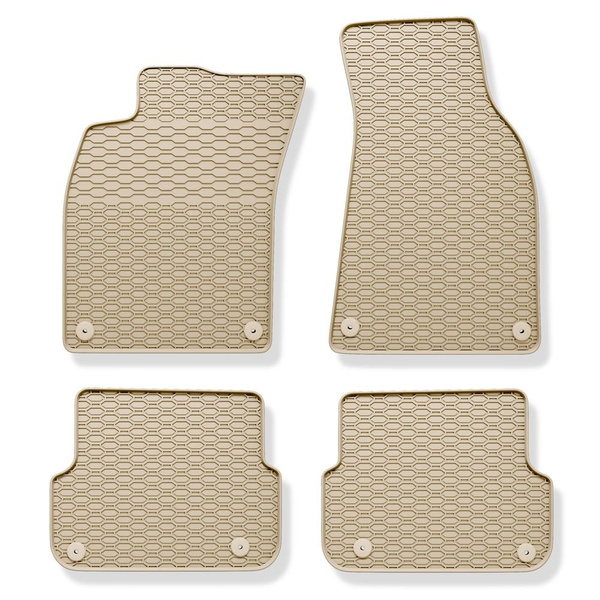 Tappetini auto in gomma compatibili con Audi A6 C6 Avant, Berlina (2004-2011) - tappeti gomma - beige - 4 pz.