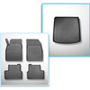 Completo di tappetini e tappetino per bagagliaio TPE per: Opel Astra J 09.2012-2015 (Berlina) - con ruota di scorta temporanea