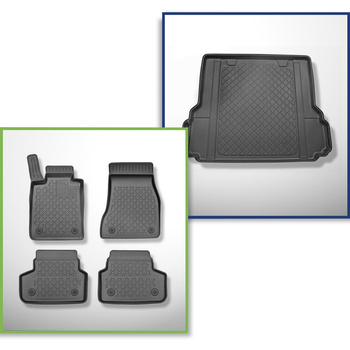 Completo di tappetini e tappetino per bagagliaio TPE per: BMW 5 G31 05.2017-09.2