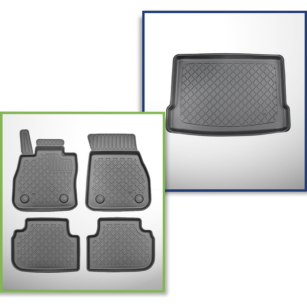 Completo di tappetini e tappetino per bagagliaio TPE per: BMW 1 F40 09.2019-06.2024 (Hatchback)