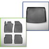 Completo di tappetini e tappetino per bagagliaio TPE per: Jeep Compass II MP 08.2017-.... (SUV) - con pavimento mobile del bagagliaio; per il livello superiore e inferiore del pavimento; non per versione Plug-in ibrida