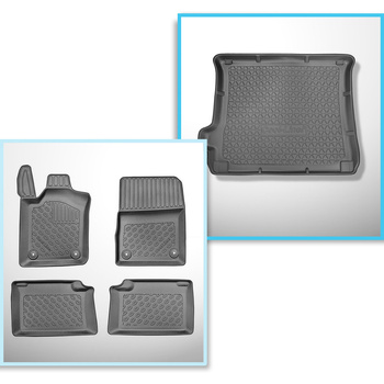 Completo di tappetini e tappetino per bagagliaio TPE per: Jeep Grand Cherokee IV