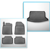 Completo di tappetini e tappetino per bagagliaio TPE PREMIUM per: Hyundai i30 III 02.2017-.... (Hatchback) - vano inferiore; senza piano di carico a due piani; non per 48V-Hybrid