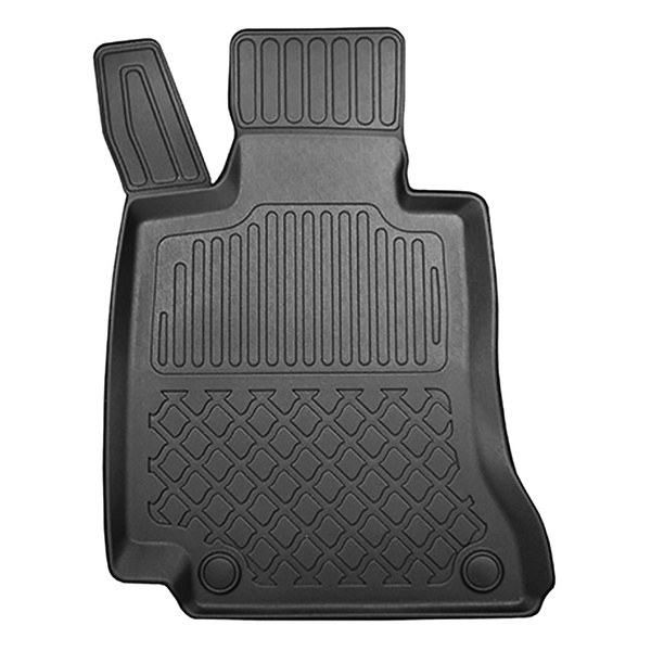 Completo di tappetini e tappetino per bagagliaio TPE per: Mercedes-Benz Classe C W205 03.2014-11.2020 (Berlina) - sedili posteriori pieghevoli (divisi); ala destra rimovibile nei modelli con grata laterale