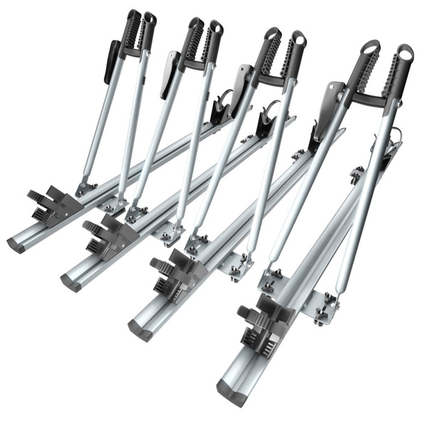 4x Portabici da tetto, Portabiciclette con barra in alluminio e chiusura a chiave - 4xM-17