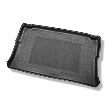 Vasca baule compatibile con Opel Vivaro B Van (09.2014-02.2019) - versione autovettura per trasporto di persone (station wagon/tour); dietro la 3a fila di sedili; versione corta (short); sedili non scorrevoli, montati su ganci - tappetino per bagagliaio -