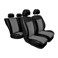 Coprisedili su misura compatibili con Volkswagen up! Hatchback (2011-2022) diviso 2/1 - fodere sedili - set coprisedili auto - grigio