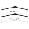 Spazzole tergicristallo anteriori compatibili con Toyota Land Cruiser J100, J200 SUV (01.1998-2021) - tergicristalli auto - lame tergilunotto - spazzole piatte