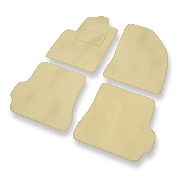 Premium tappetini auto in velluto compatibili con Ford Fiesta V Hatchback, Van (2002-2008) - tappeti auto beige