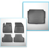 Completo di tappetini e tappetino per bagagliaio TPE PREMIUM per: Opel Grandland X 10.2017-2021 (SUV) - bagagliaio inferiore predisposto per il pavimento mobile del bagagliaio; sotto/senza pavimento mobile del bagagliaio (Flex Floor); non per la versione 