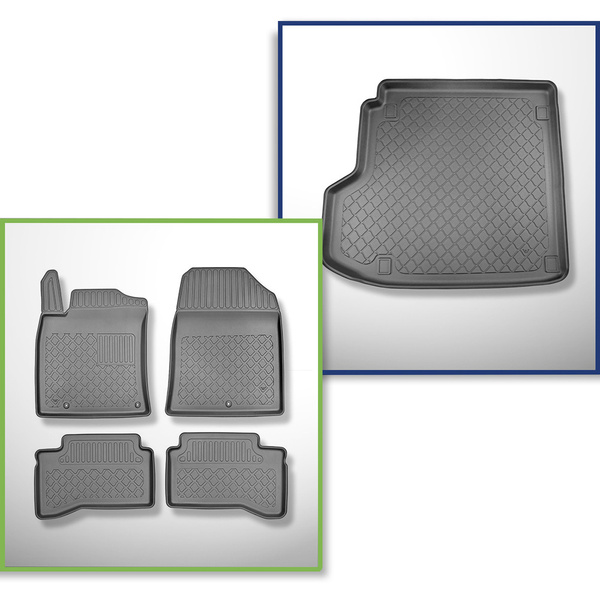 Completo di tappetini e tappetino per bagagliaio TPE per: Kia Ceed CD Plug-in Hybrid 01.2020-.... (Station Wagon)