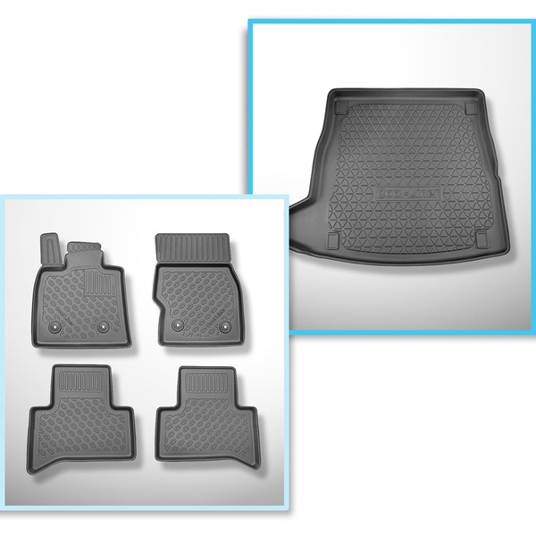 Completo di tappetini e tappetino per bagagliaio TPE per: Alfa Romeo Stelvio 949 01.2017-.... (SUV) - senza subwoofer