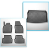 Completo di tappetini e tappetino per bagagliaio TPE per: Seat Ibiza V 6F 06.2017-.... (Hatchback) - bagagliaio superiore; modelli con pavimento del bagagliaio mobile