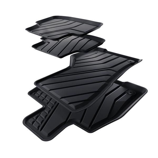 Tappetini Auto in TPE compatibili con Volkswagen Golf VIII mHEV Hatchback (2024-....) - con cambio automatico - tappeti auto neri