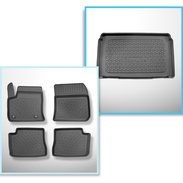 Completo di tappetini e tappetino per bagagliaio TPE per: Opel Corsa-e 03.2020-.... (Hatchback)