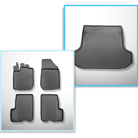 Completo di tappetini e tappetino per bagagliaio TPE PREMIUM per: Dacia Logan II Monovolume (09.2013-12.2020) - 5 posti