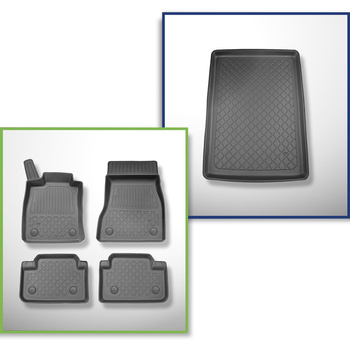 Completo di tappetini e tappetino per bagagliaio TPE per: BMW 5 G60, G90 10.2023