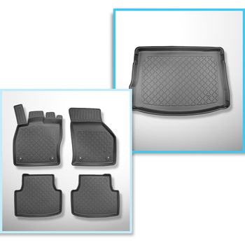 Completo di tappetini e tappetino per bagagliaio TPE per: Seat Leon IV KL 03.202
