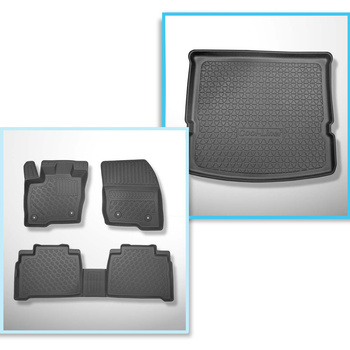Completo di tappetini e tappetino per bagagliaio TPE PREMIUM per: Ford S-Max II 