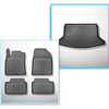 Completo di tappetini e tappetino per bagagliaio TPE per: Hyundai i30 III 02.2017-.... (Hatchback) - vano inferiore; senza piano di carico a due piani; non per 48V-Hybrid