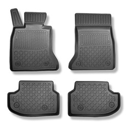 Tappetini Auto in TPE compatibili con BMW 5 F10 Berlina (2013-01.2017) - senza X-drive; distanza guide sedili anteriori (parte posteriore) 365 mm - tappeti auto neri
