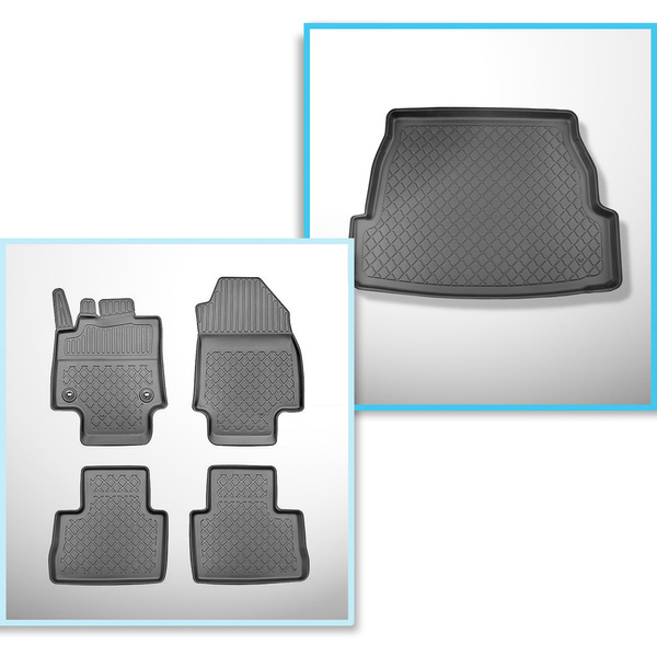 Completo di tappetini e tappetino per bagagliaio TPE per: Toyota RAV4 V 01.2019-.... (SUV)