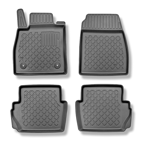 Tappetini Auto in TPE compatibili con Ford Fiesta VIII Hatchback (07.2017-2023) - anche per la versione ibrida - tappeti auto neri