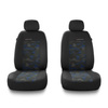 Coprisedili anteriori compatibili con Alfa Romeo 166 I, II, III (1998-2007) - fodere sedili universali - set coprisedili auto - 2UNE-BL