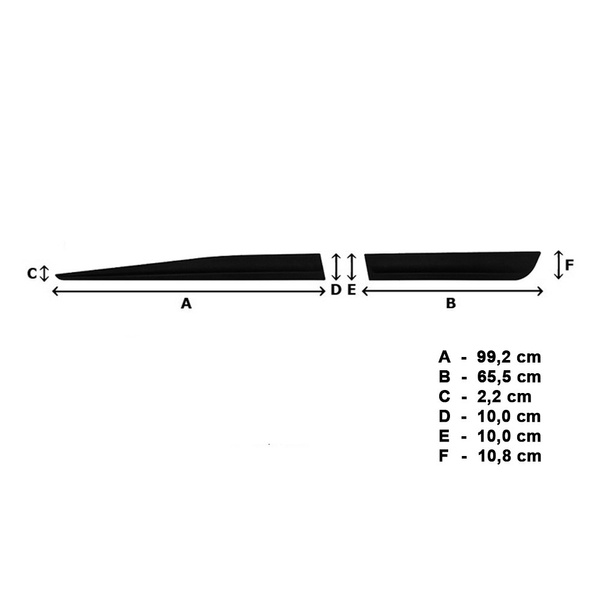 Protezioni nere laterali per auto Toyota Yaris III, III FL Hatchback (5 porte) - (2011-2019) - (lunghezza protezioni: 992mm; 655mm)
