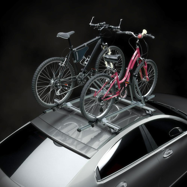 2x Portabici da tetto, Portabiciclette con barra in alluminio e chiusura a chiave - 2xM-08