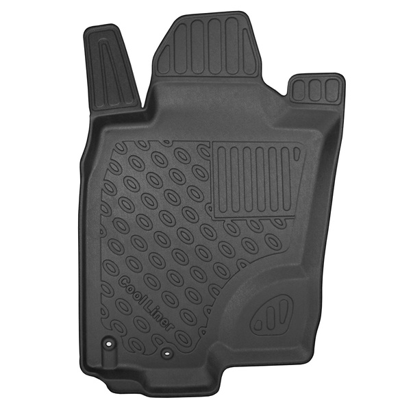 Tappetini Auto in TPE compatibili con Nissan Navara NP300 Pick-Up (01.2016-....) - ganci di fissaggio sul pavimento - tappeti auto neri