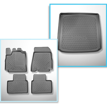 Completo di tappetini e tappetino per bagagliaio TPE per: Renault Arkana 03.2021-.... (SUV) - bagagliaio superiore; pavimento mobile nella posizione più alta; non per E-Tech Hybrid