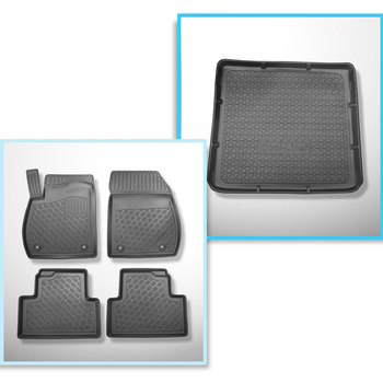 Completo di tappetini e tappetino per bagagliaio TPE PREMIUM per: Opel Zafira C 01.2012-07.2019 (Monovolume) - 5/7 posti; 3a fila abbassata