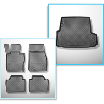Completo di tappetini e tappetino per bagagliaio TPE per: BMW 3 F31 12.2012-02.2019 (Touring) - X-drive