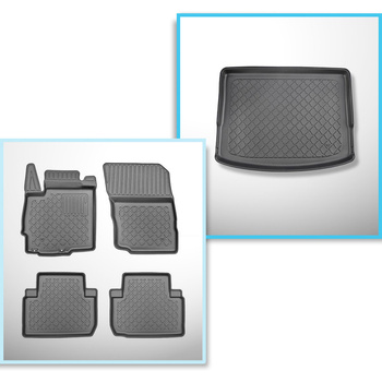 Completo di tappetini e tappetino per bagagliaio TPE per: Mitsubishi Eclipse Cross 01.2018-.... (SUV) - non per versione Plug-in ibrida
