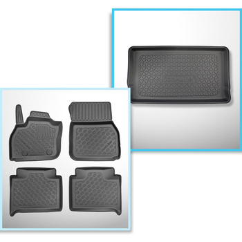 Completo di tappetini e tappetino per bagagliaio TPE per: Renault ZOE 06.2019-2023 (Hatchback)