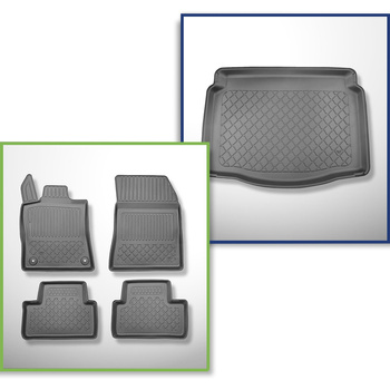 Completo di tappetini e tappetino per bagagliaio TPE per: DS 4 11.2021-.... (Hatchback) - non per versione Plug-in ibrida; non per la versione elettrica