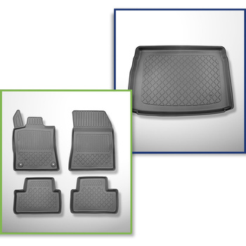 Completo di tappetini e tappetino per bagagliaio TPE per: Peugeot 308 III Plug-in Hybrid 12.2021-.... (Hatchback) - anche per Plug-in Hybrid; non per la versione elettrica