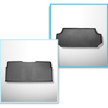 Completo di tappetini e tappetino per bagagliaio TPE per: Mercedes-Benz Vito BASE 10.2014-.... (Tourer) - dietro la 3a fila di sedili; versione lunga (interasse 3.200 mm, lunghezza auto 5.140 mm); seconda fila