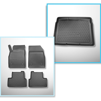 Completo di tappetini e tappetino per bagagliaio TPE per: Opel Astra J GTC 10.2011-2015 (Coupé) - bagagliaio inferiore