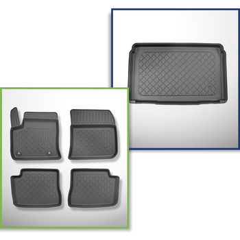 Completo di tappetini e tappetino per bagagliaio TPE per: Opel Corsa-e 03.2020-.... (Hatchback)