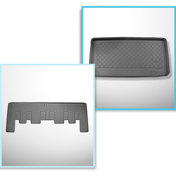 Completo di tappetini e tappetino per bagagliaio TPE per: Ford Tourneo Custom 02.2018-06.2023 (Van)
