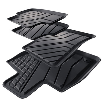 Tappetini Auto in TPE compatibili con Skoda Karoq Sportback (11.2017-....) - tappeti auto neri