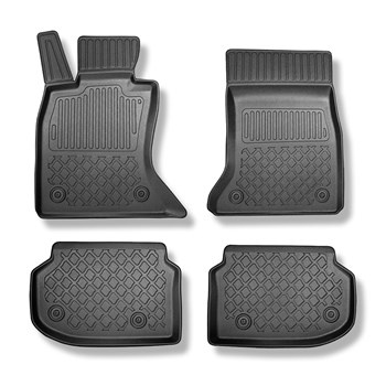 Tappetini Auto in TPE compatibili con BMW 5 F11 Touring (03.2010-2013) - X-drive; distanza guide sedili anteriori (parte posteriore) 415 mm - tappeti auto neri