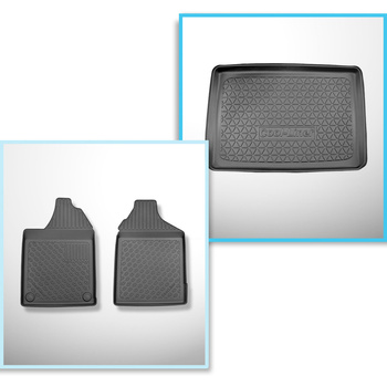 Completo di tappetini e tappetino per bagagliaio TPE per: Aixam City 10.2016-.... (Hatchback)