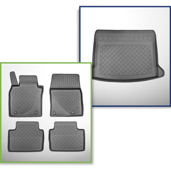 Completo di tappetini e tappetino per bagagliaio TPE per: Mazda CX-30 08.2019-.... (SUV) - senza amplificazione BOSE; senza Smart Cargo System