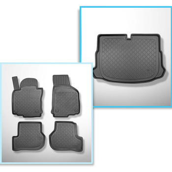 Completo di tappetini e tappetino per bagagliaio TPE per: Volkswagen Scirocco III 06.2008-2017 (Coupé)